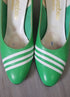 Green Striped 80's Heels - Size 7.5