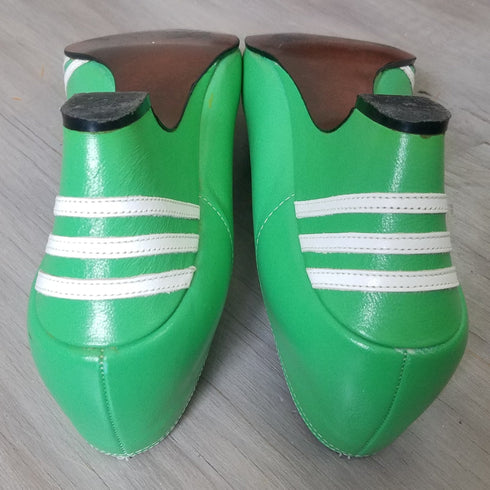 Green Striped 80's Heels - Size 7.5