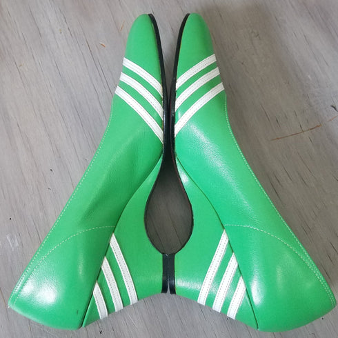 Green Striped 80's Heels - Size 7.5