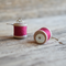 Sewing spool dangle earrings