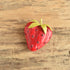 ART vintage strawberry Brooch crazing