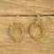 Floral Wreath Drop Earrings Gold tone Forget me nots