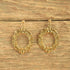 Floral Wreath Drop Earrings Gold tone Forget me nots