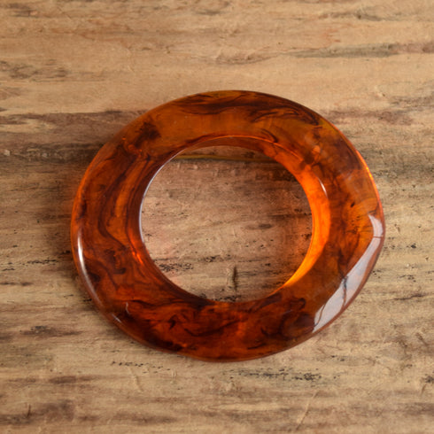 Vintage Bakelite Brooch Round Modernist hoop shape