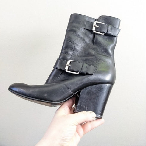 Giuseppe Zanotti black leather heeled boots - 37.5