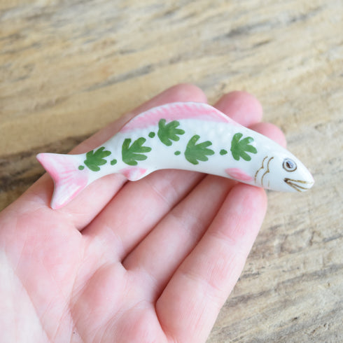 Hand Painted Ceramic Fish Brooch