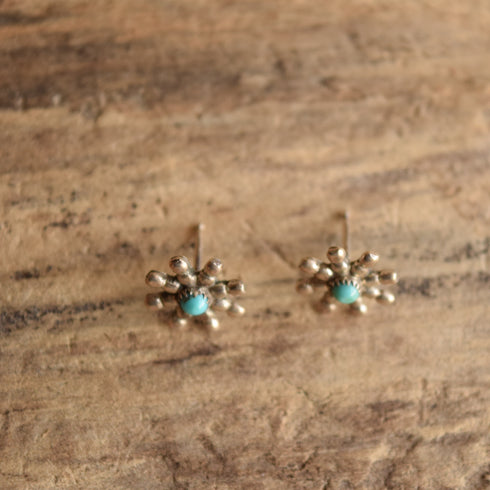 Zuni Turquoise Flower Studs