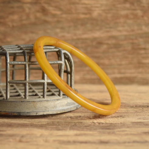 Marbled green yellow brown bakelite bangle spacer