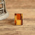 Amber rectangle mosaic ring size 6