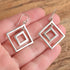 Square Sterling Silver Dangle Earrings