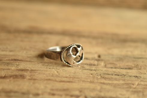 Moon and Star Ring - Size 8