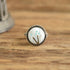 Vintage Native American Flower Inlay Mother of Pearl Ring size 8 with wood background