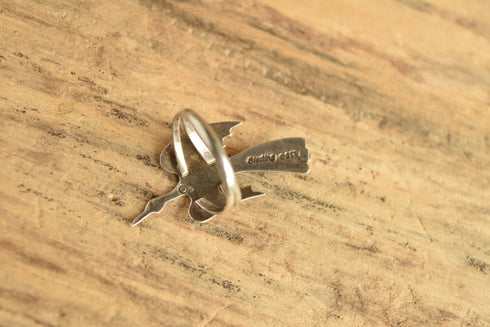 Purple Stone Water Bird Ring - Size 9