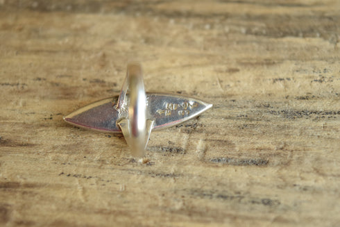 Onyx & Malachite Marquise Ring - Size 7.5