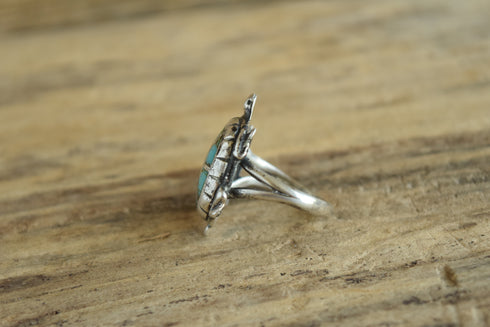 Turtle Inlay Ring - Size 8