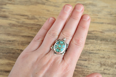 Turtle Inlay Ring - Size 8