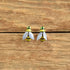 Enamel Bee Shaped insect stud earrings vintage on wood