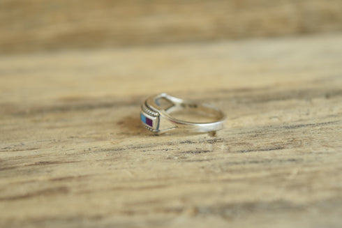 Rainbow Inlay Ring - Size 9 1/4
