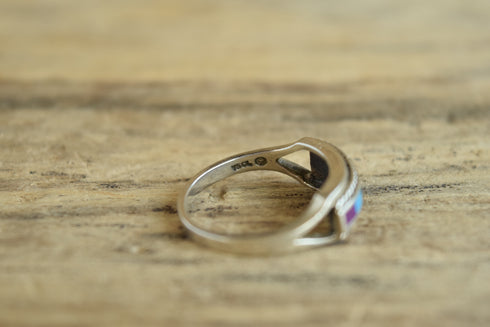 Rainbow Inlay Ring - Size 9 1/4