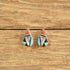Sue Signed Native American Zuni Inlay teardrop earrings
