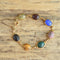 50's gold filled scarab bracelet gemstones on wood