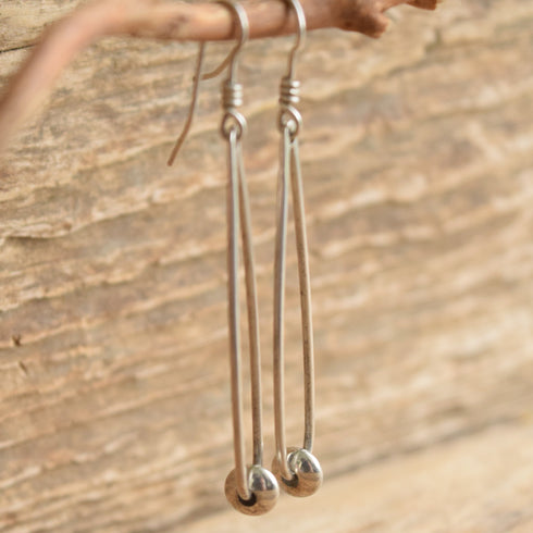 Modernist Sterling Dangle Earrings