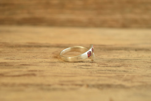 Pink Opal Inlay Ring - Size 9