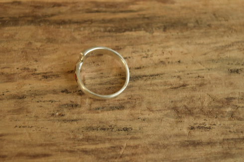 Pink Opal Inlay Ring - Size 9