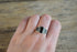 Onyx & Marcasite Ring - Size 8.25