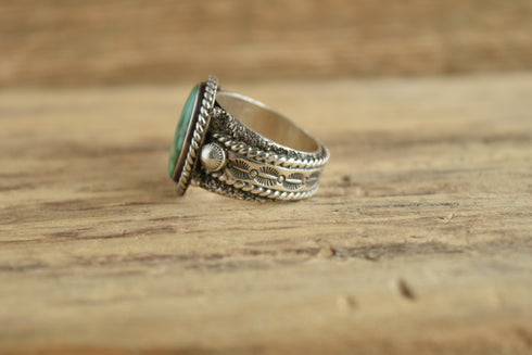HS Navajo Turquoise Ring - Size 13