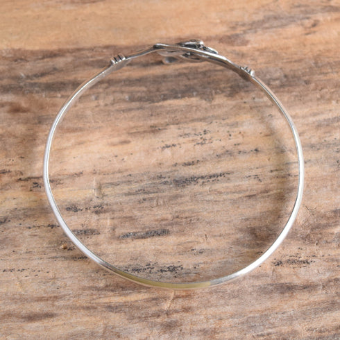 Twin Snake Sterling Silver Bangle