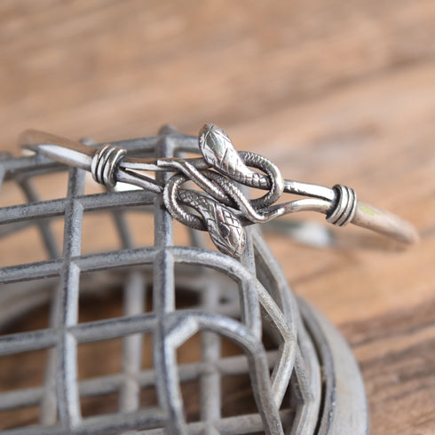 Twin Snake Sterling Silver Bangle