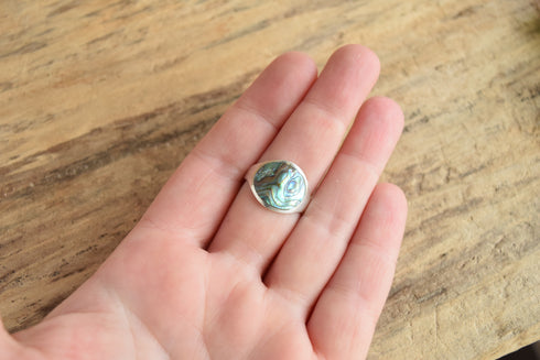 Abalone Sterling Ring - Size 8