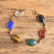 Vintage Gold Filled Large Gemstone Scarab Bracelet