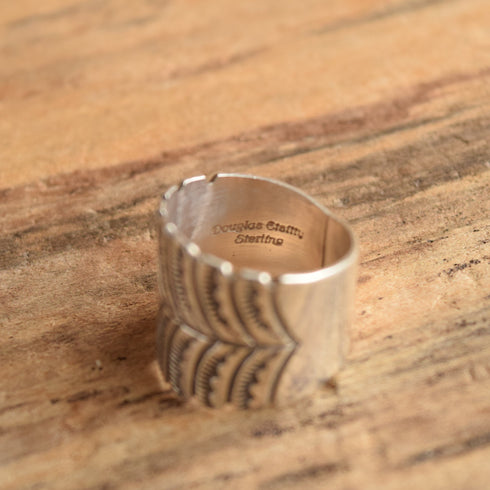 Feather Cigar Band Ring - Size 8.5 - Douglas Etsitty