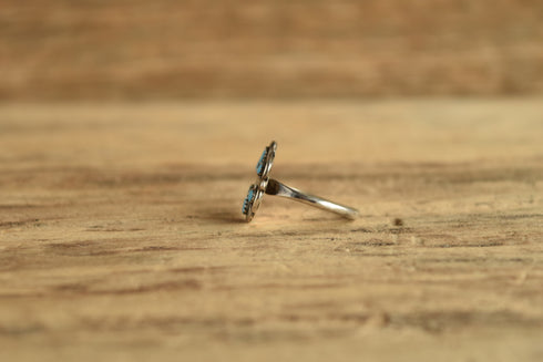 Turquoise Flower Cluster Ring - Size 7 1/4