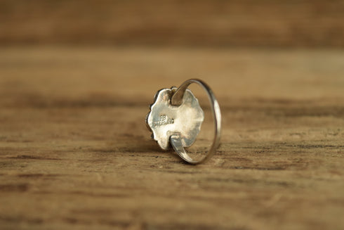 Turquoise Flower Cluster Ring - Size 7 1/4