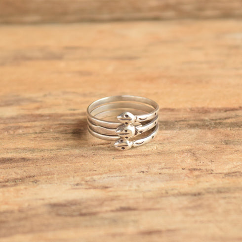 Three Snakes Sterling Silver Ring - Size 8