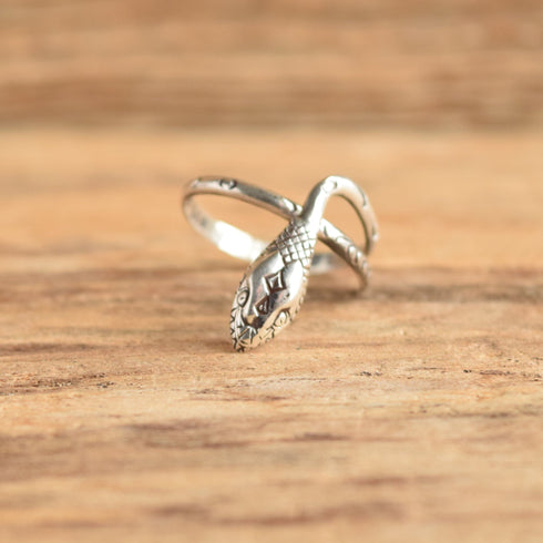 Sterling Silver Snake Ring - Size 12