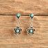Turquoise Flower Silver Drop Studs