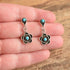 Turquoise Drop Flower Stud Earrings