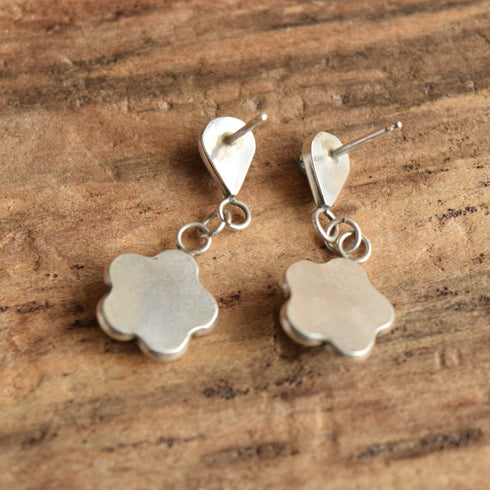 Turquoise Drop Flower Stud Earrings