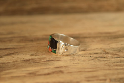 Multi Stone Inlay Ring - Size 10 1/4