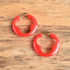 Vintage Mod Clover Bakelite Hoop Earrings