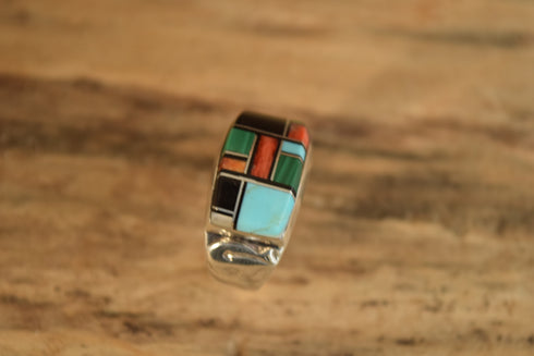 Multi Stone Inlay Ring - Size 10 1/4