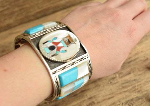 Dancing Kachina Zuni Inlay Cuff