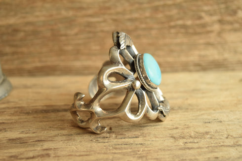 Sand Cast Turquoise Cuff