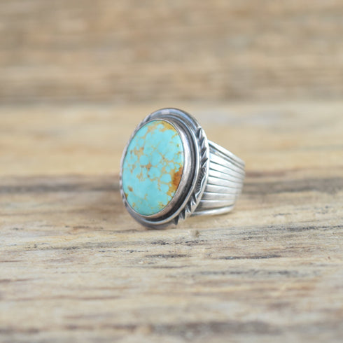 Will Denetdale Navajo Turquoise Ring Size 9