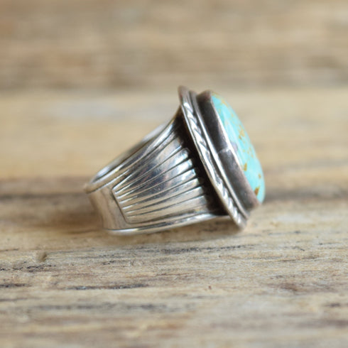 Will Denetdale - Navajo Turquoise Ring - Size 9