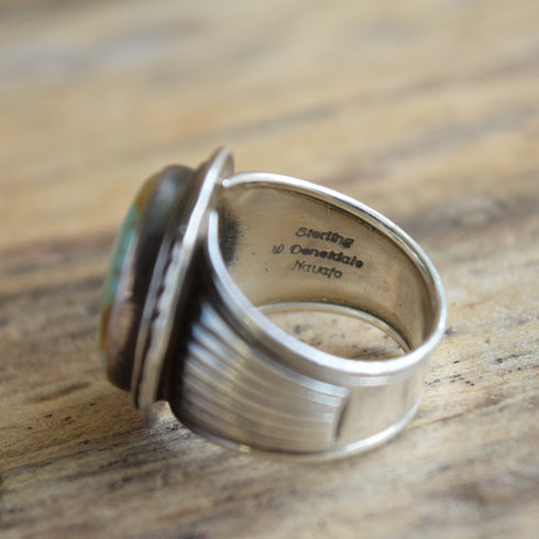 Will Denetdale - Navajo Turquoise Ring - Size 9